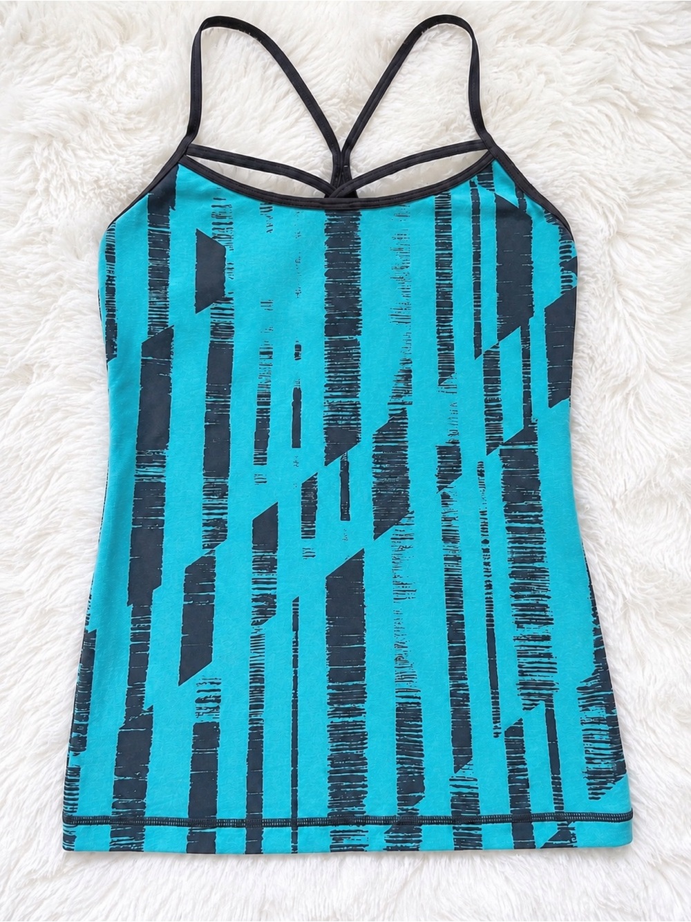 Unity ~ Turquoise/Gray Abstract Print Workout Set ~ S - Picture 2 of 8